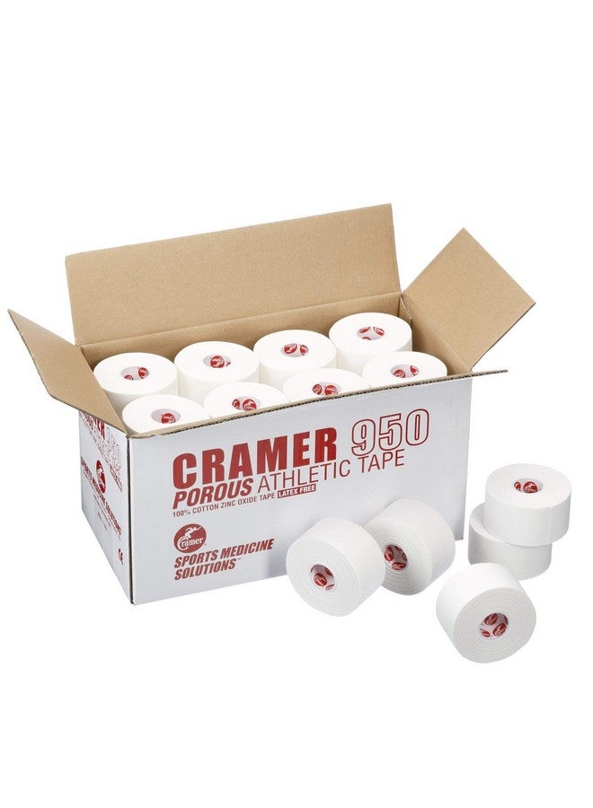 Cramer 950 Premium White Athletic Tape for Ankle, Wrist, and Injury Taping, Helps Protect and Prevent Injuries, Promotes Faster Healing, Athletic Training Supplies, Bulk Case of AT Tape, 1.5" X 15 Yard - 32 Rolls - Image 1