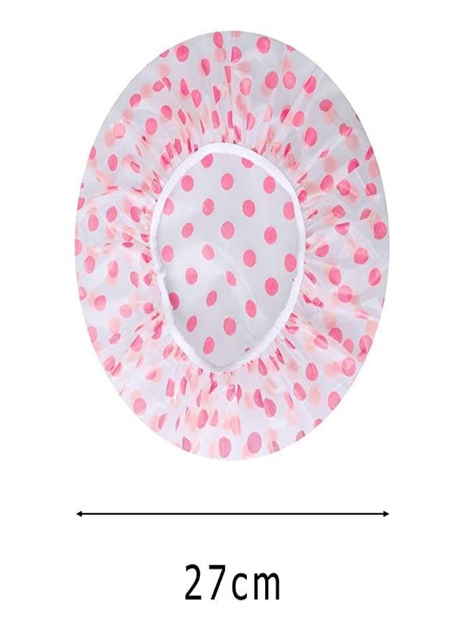 كريسبي أغطية استحمام بلاستيكية قابلة لإعادة الاستخدام، متعددة الألوان، مقاومة للماء، مزودة بشريط مطاطي، للنساء - 3 قطع - Image 3