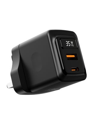 Black - 35W GaN Dual Ports Wall Charger