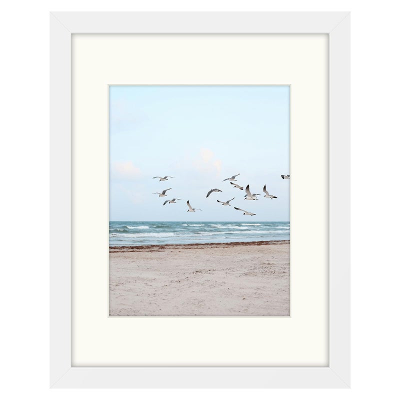 Frametory, 11x14 Frames Display 8x10 Picture with Mat or 11x14 Photo Without Mat, Shatter-Resistant Glass, Pre-Installed Wall Mounting Hardware - White - Image 1