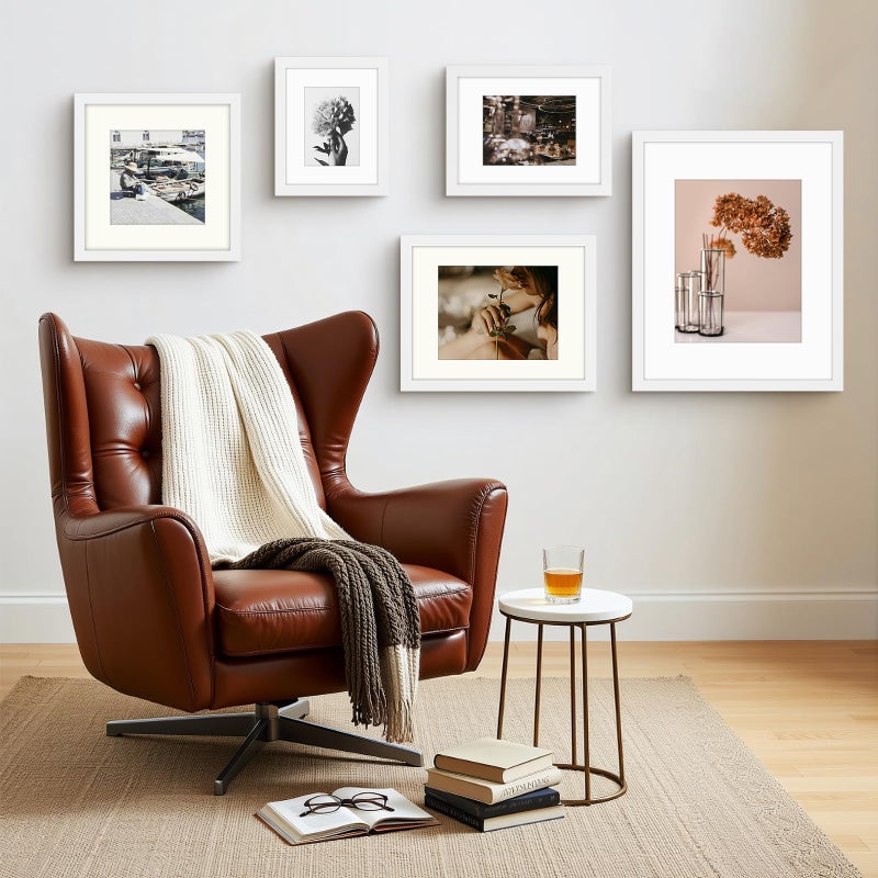 Frametory, 11x14 Frames Display 8x10 Picture with Mat or 11x14 Photo Without Mat, Shatter-Resistant Glass, Pre-Installed Wall Mounting Hardware - White - Image 5