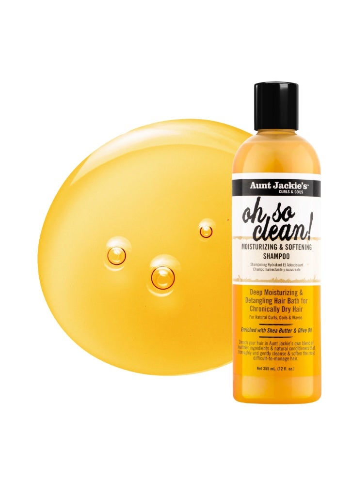 Aunt Jackie's Aunt Jackies Aunt Jackie's Curls & Coils Oh So Clean, Moisturizing and Softening Shampoo, 12oz (355ml) - Image 4