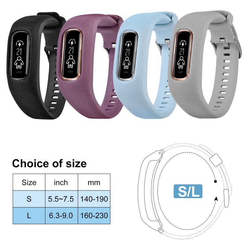 C2D JOY Strap TPU Wristband Compatible with Garmin vivosmart 4  Activity and Fitness Tracker (Berry) Medium - Image 5