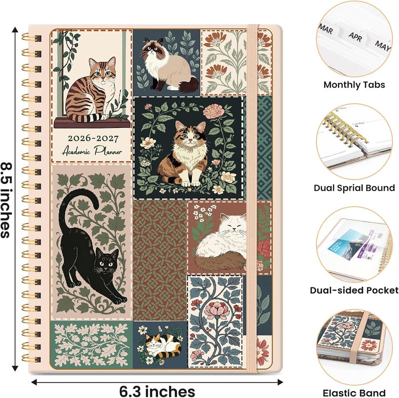 ZOTIA Planner 2026-2027, Monthly and Weekly Calendar Academic Planner July 2026 - June 2027, Hardcover Student Teacher Planning Agenda Book with Tabs, Perfect for Office School Supplies, A5 (6.3" x 8.5 - Image 4