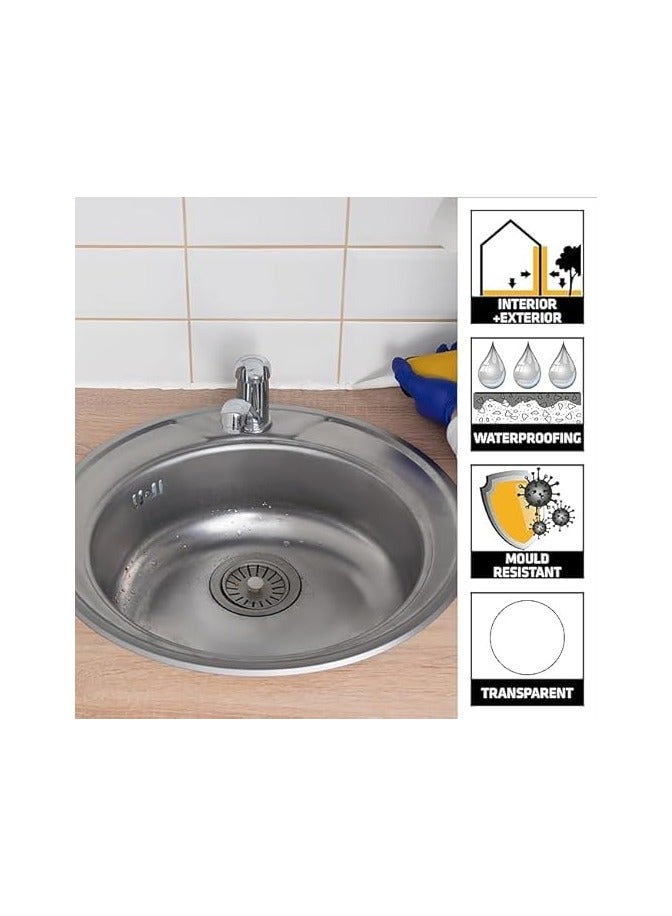 سيكا - مانع تسرب سيليكوني أسيتوكسي مضاد للفطريات للاستخدامات الصحية - سيكاسيل-١١٧ أبيض صحي - مقاوم للعوامل الجوية - عبوة ٢٨٠ مل - Image 2