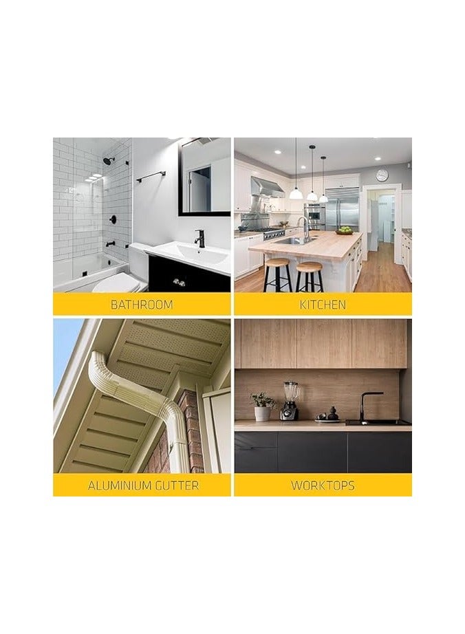 سيكا - مانع تسرب سيليكوني أسيتوكسي مضاد للفطريات للاستخدامات الصحية - سيكاسيل-١١٧ أبيض صحي - مقاوم للعوامل الجوية - عبوة ٢٨٠ مل - Image 4