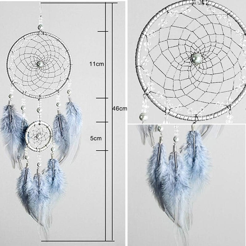 FANDOL DIY Dream Catcher Making Kit, Macrame Dream Catcher Craft Supplies for Kids Bedroom Wall Decor Nursery Baby Room Hanging Wedding Ornaments Party Handmade Gift (Grey) - Image 5