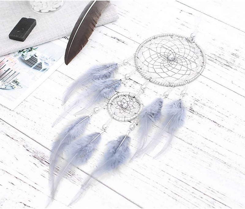 FANDOL DIY Dream Catcher Making Kit, Macrame Dream Catcher Craft Supplies for Kids Bedroom Wall Decor Nursery Baby Room Hanging Wedding Ornaments Party Handmade Gift (Grey) - Image 4