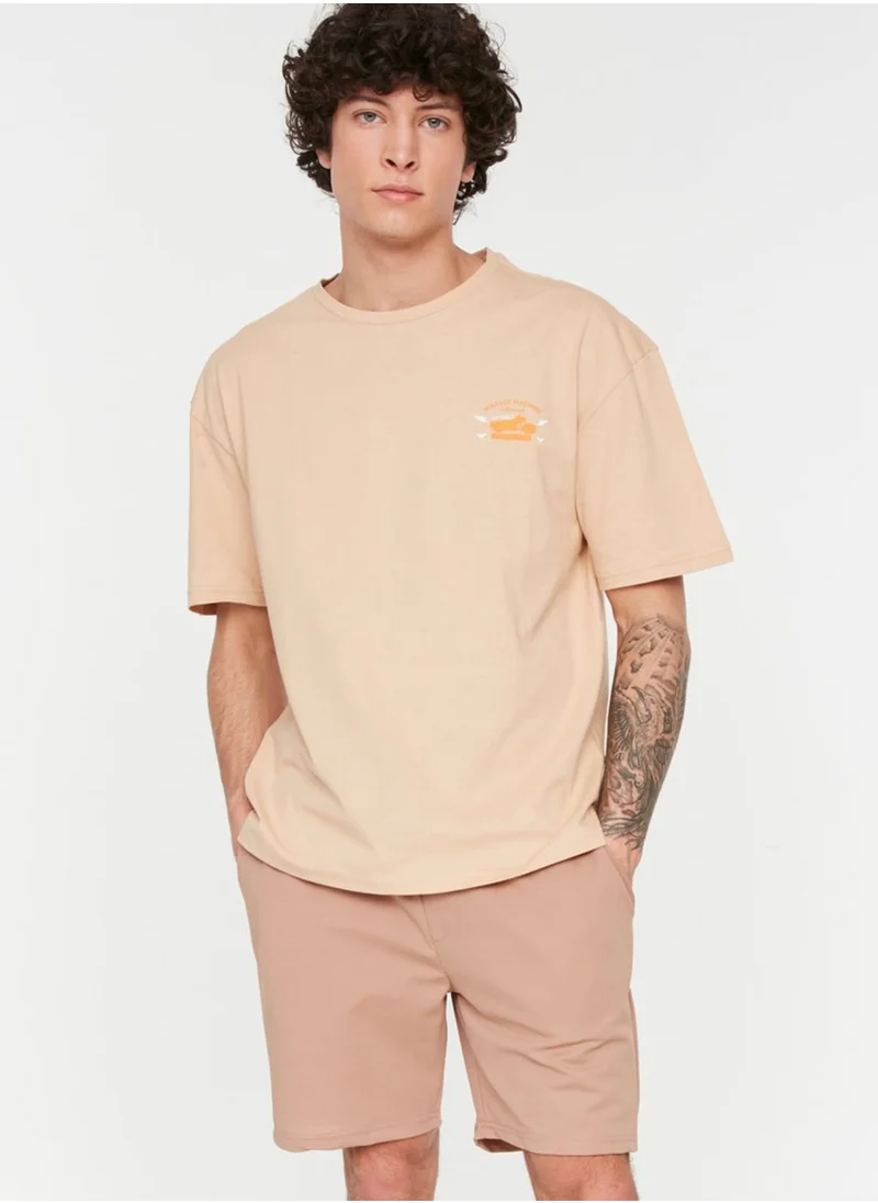 trendyol Back Print Crew Neck T-Shirt