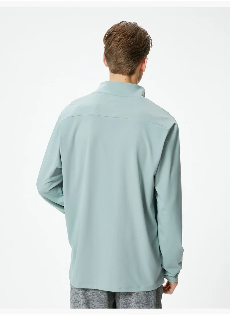 KOTON Half Zipper High Neck Sport Sweat