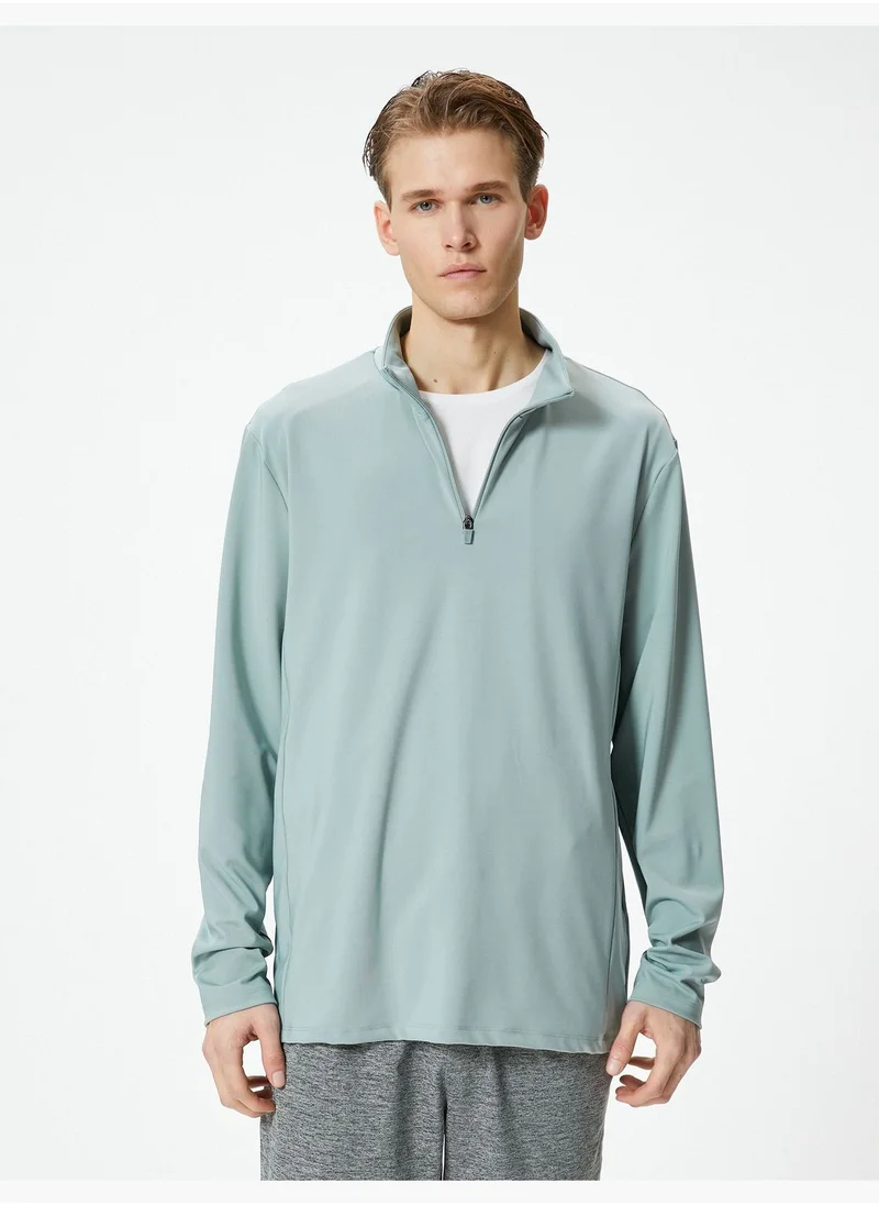 KOTON Half Zipper High Neck Sport Sweat