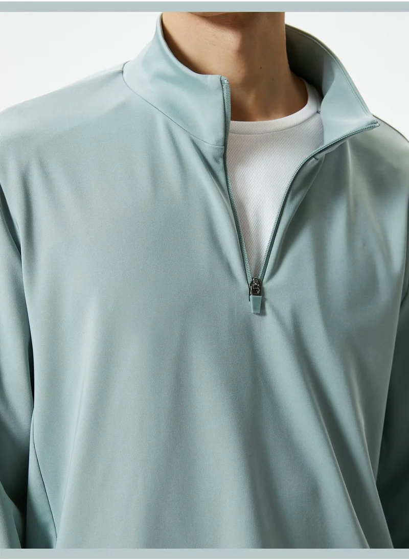 KOTON Half Zipper High Neck Sport Sweat