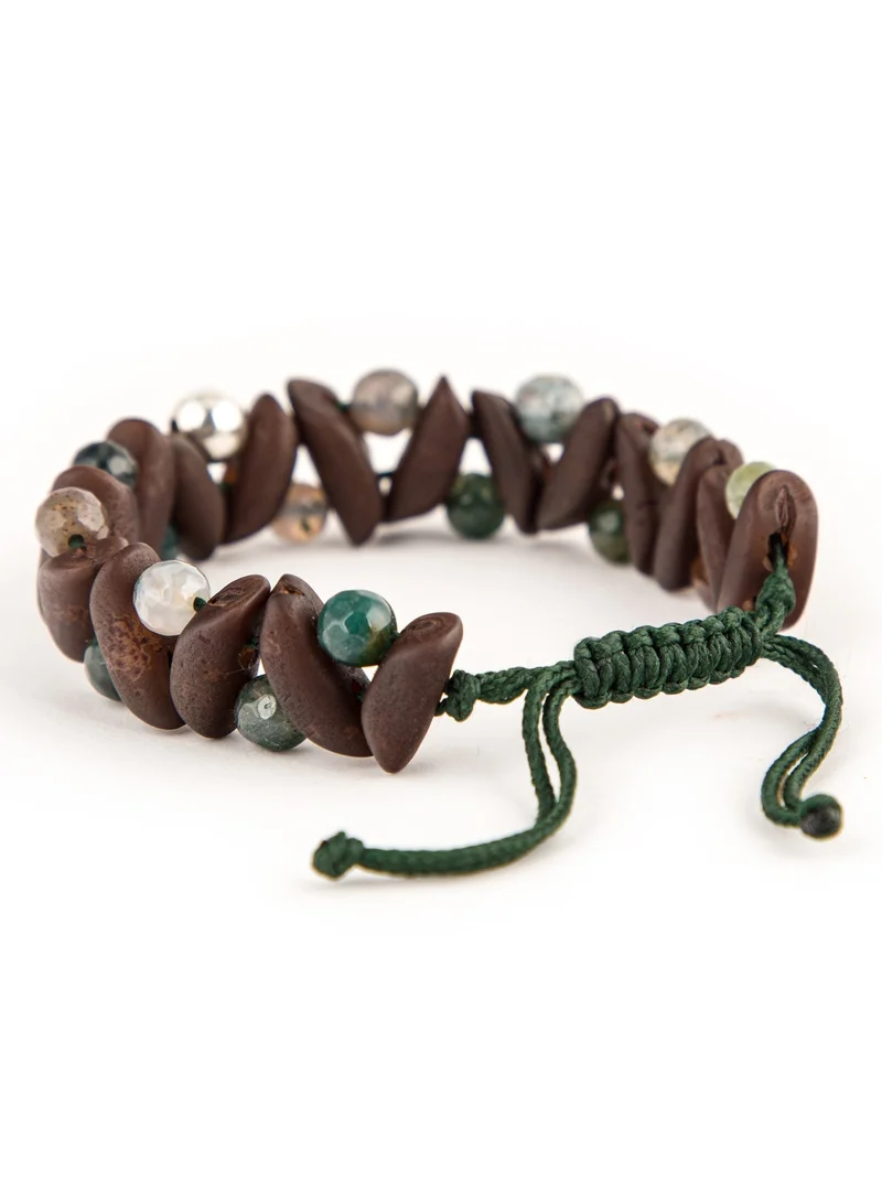 Minza  Minza ” Partisan ” Pure 925 Sterling Silver, Jade and date stone, Handmade Bracelet for Men, Beaded Bracelet, 0.550 grams of Silver, Jewelry for Casual & Special Occasion for Men | Best Price UAE