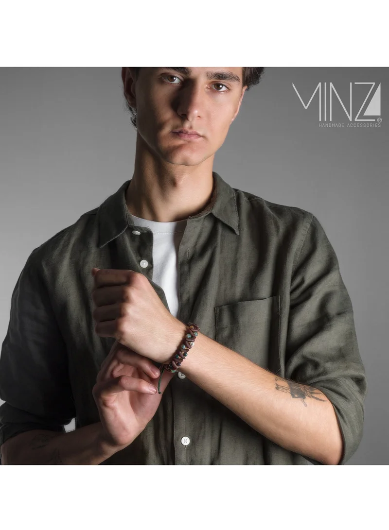 Minza  Minza ” Partisan ” Pure 925 Sterling Silver, Jade and date stone, Handmade Bracelet for Men, Beaded Bracelet, 0.550 grams of Silver, Jewelry for Casual & Special Occasion for Men | Best Price UAE