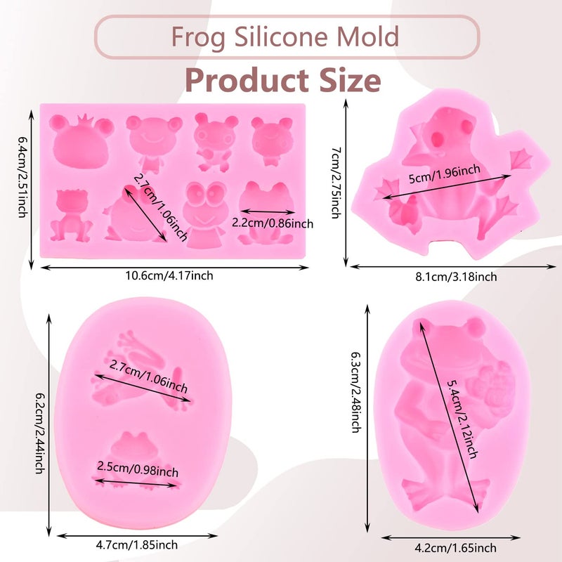 MIYAHOUSE Frog Silicone Fondant Mold For Cake Decorating Cupcake Topper Candy Chocolate Polymer Clay Gum Paste Set Of 4 - Image 3