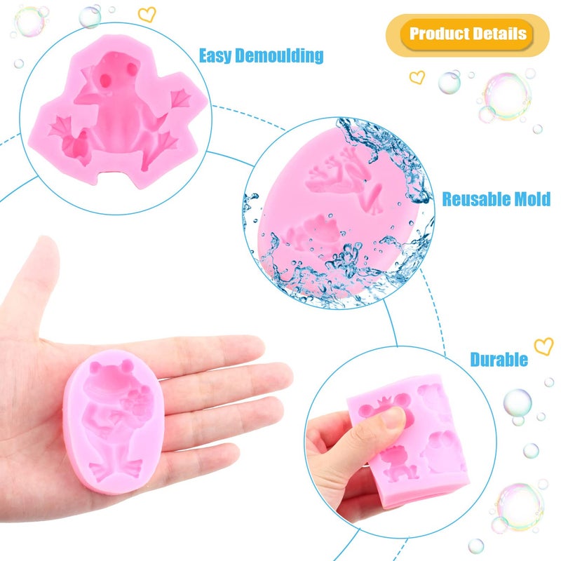MIYAHOUSE Frog Silicone Fondant Mold For Cake Decorating Cupcake Topper Candy Chocolate Polymer Clay Gum Paste Set Of 4 - Image 2