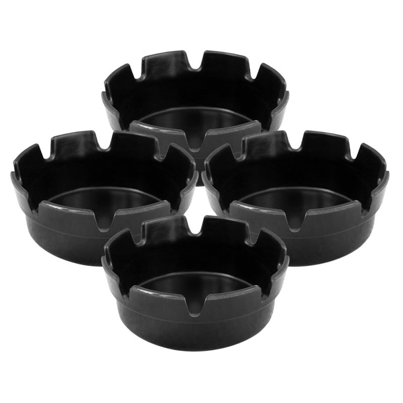 4Pcs Black Plastic Smokeless Ashtray 8 Slots Windproof Indoor Outdoor Tabletop Smoke Catcher - Image 2