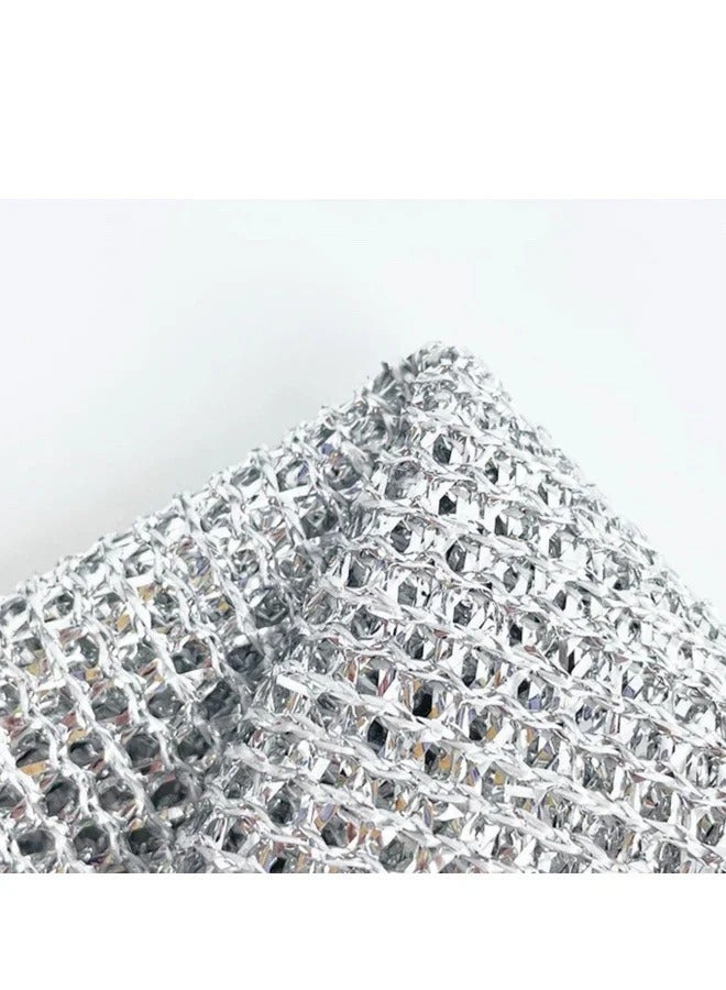 4 pieces of steel wire dishwashing cloth, daily cleaning cloth, grid silver wire cleaning cloth, washing dishes and washing POTS to decontaminate - Image 5