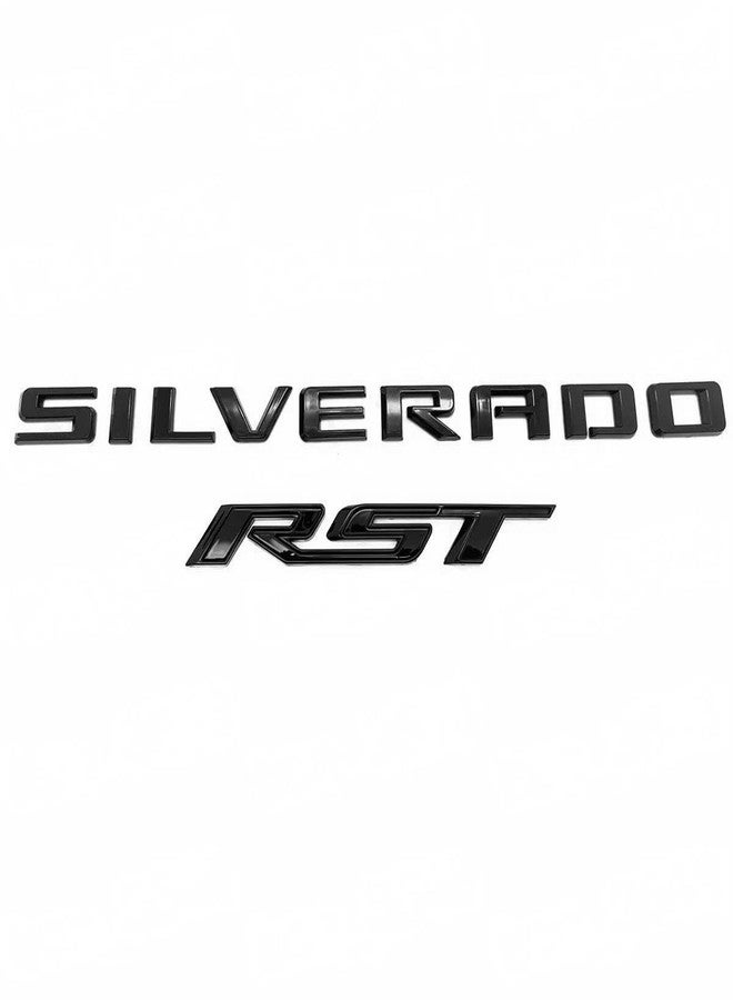 Yoaoo Set of 4pack OEM Silverado Plus RST Emblem 3D Badges Compatible with for Silverado 2019-2025 Parts 86539786 (Black) - Image 4