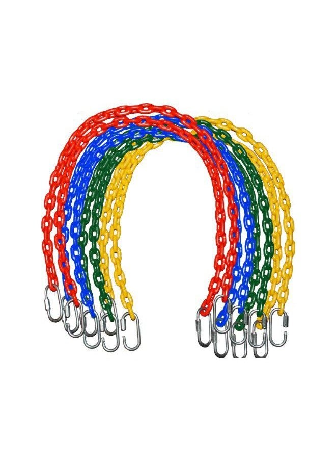 JSAITOYS 8 Pieces Plastic Coated Steel Swing Chain With Quick Link Hook For Kids Play  - Image 1