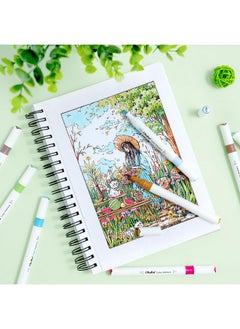 Ohuhu Ohuhu Markers for Adult Coloring Books: 64 Colors Art Markers Dual Brush Chisel Tips Drawing Pens Water-Based Coloring Markers for Kids Adults Calligraphy Sketching Bullet Journal with Storage Case  - Image 5