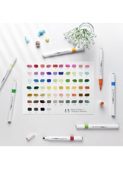 Ohuhu Ohuhu Markers for Adult Coloring Books: 64 Colors Art Markers Dual Brush Chisel Tips Drawing Pens Water-Based Coloring Markers for Kids Adults Calligraphy Sketching Bullet Journal with Storage Case  - Image 3