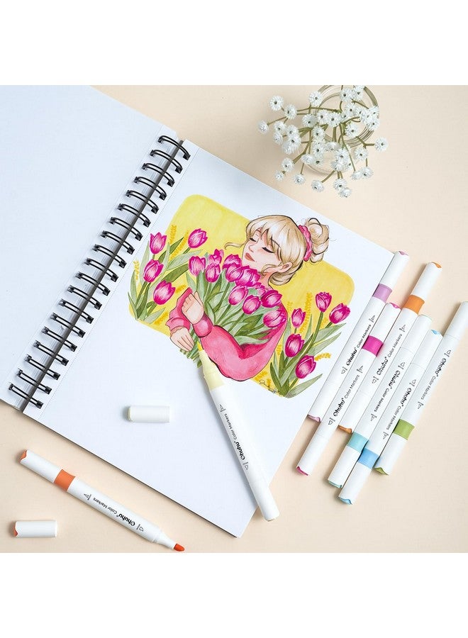 Ohuhu Markers for Adult Coloring Books: 64 Colors Art Markers Dual Brush Chisel Tips Drawing Pens Water-Based Coloring Markers for Kids Adults Calligraphy Sketching Bullet Journal with Storage Case - Image 4