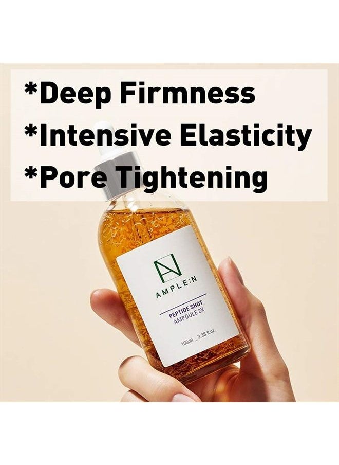 CORÉANA - AMPLE:N Peptide Shot Ampoule 2X – Intensive Age Defying Concentrate Face Serum with Peptide Threads – Erasing Wrinkles and Improve Firmness – Lifting Sagging Skin – Plump, Repairs Skin, 3.38 fl.oz. - Image 1