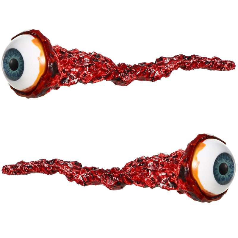 Hanaive 2 Pcs Fake Eyeballs Ripped Out Eyeball Prop Movie Props Hand Made Quality Realistic Ripped Out Eyes Party Favors for Halloween Trick or Treat Party(Blue) - Image 1