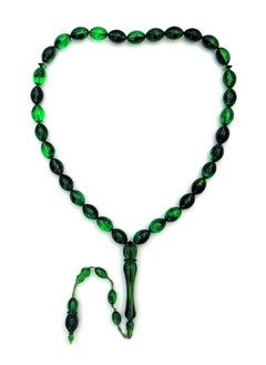 Alwan 33 Count Muslim Prayer Beads - Dark Green  - Image 1