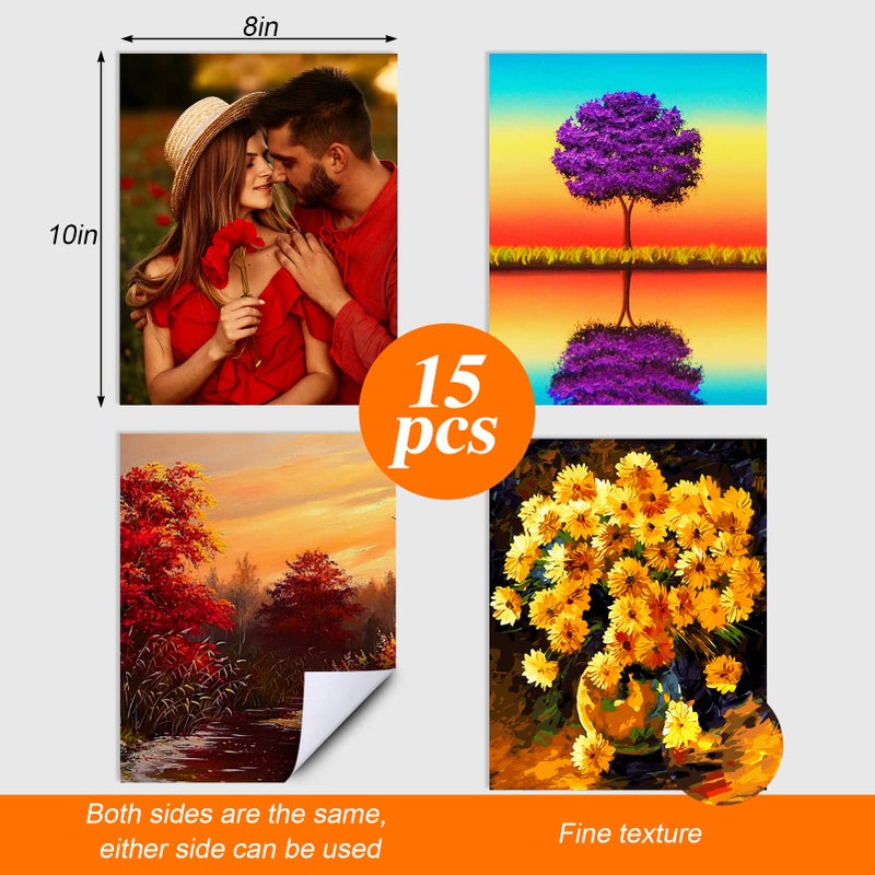 Mity rain Sublimation Blanks Products for 8x10 Picture Frame, 15Pcs Double-Sided Sublimation Blanks Canvas for DIY Halloween Christmas Photos, Decorative Canvas Pads Sublimation Supplies - Image 2