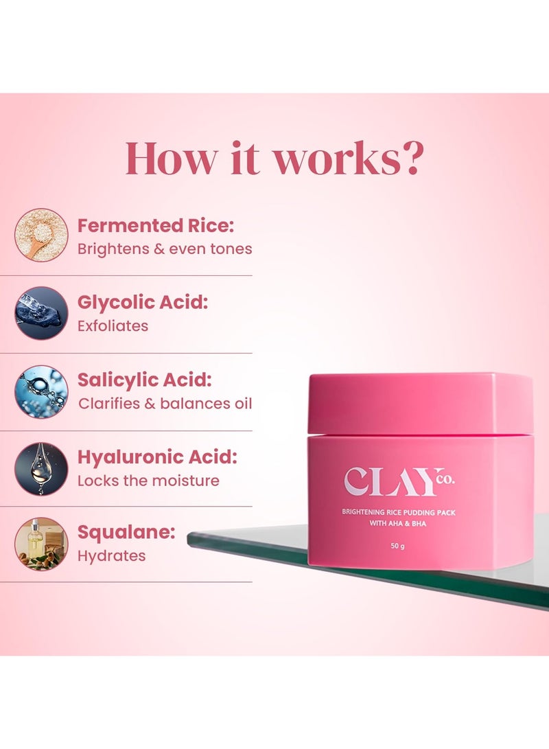 Clayco Detan Rice Pack with AHA & BHA | D Tan Face Pack | Brightening Face Pack | Salicylic Acid Face Wash | Skin Care for Tan Removal, Acne & Oily Skin | 50g - Image 3