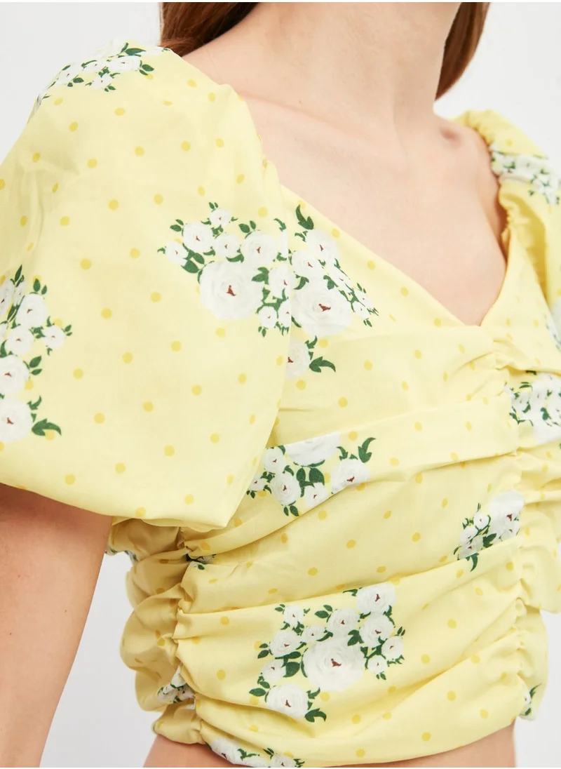 trendyol Balloon Sleeves Printed Top