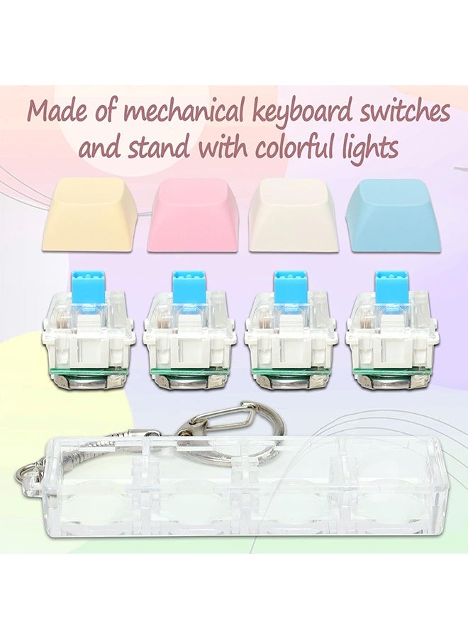 Keyboard Fidget Toy, Decompression Toys, Keyboard Fidget Toy with LED Light Keychain, Stress Relief Toy LED Light Stress Toy for Adults, Child - Image 3