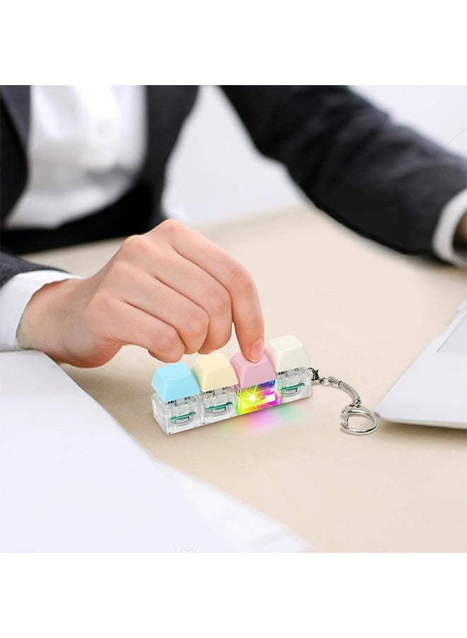 Keyboard Fidget Toy, Decompression Toys, Keyboard Fidget Toy with LED Light Keychain, Stress Relief Toy LED Light Stress Toy for Adults, Child - Image 4