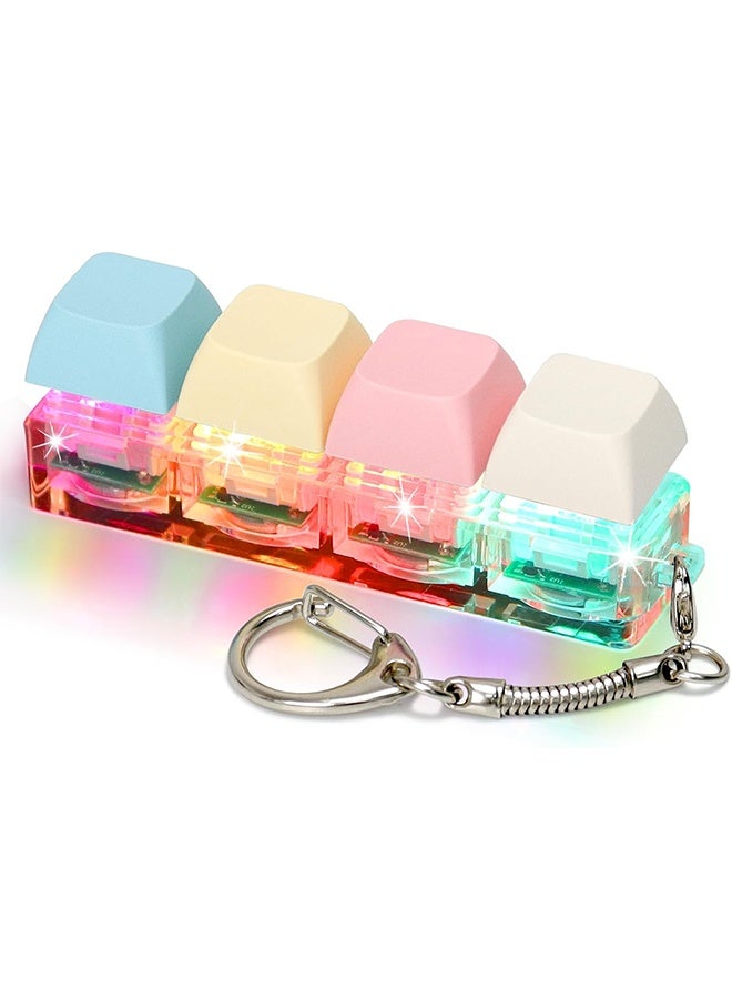 Keyboard Fidget Toy, Decompression Toys, Keyboard Fidget Toy with LED Light Keychain, Stress Relief Toy LED Light Stress Toy for Adults, Child - Image 1