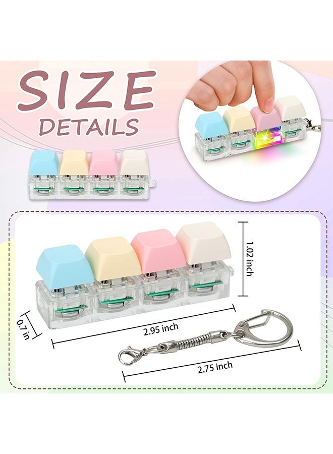 Keyboard Fidget Toy, Decompression Toys, Keyboard Fidget Toy with LED Light Keychain, Stress Relief Toy LED Light Stress Toy for Adults, Child - Image 2