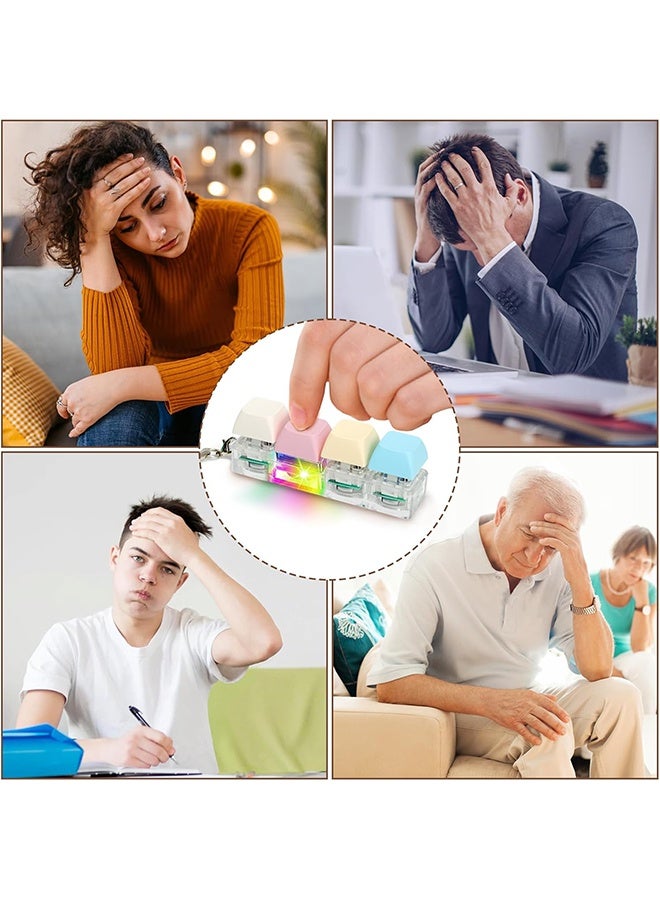 Keyboard Fidget Toy, Decompression Toys, Keyboard Fidget Toy with LED Light Keychain, Stress Relief Toy LED Light Stress Toy for Adults, Child - Image 5