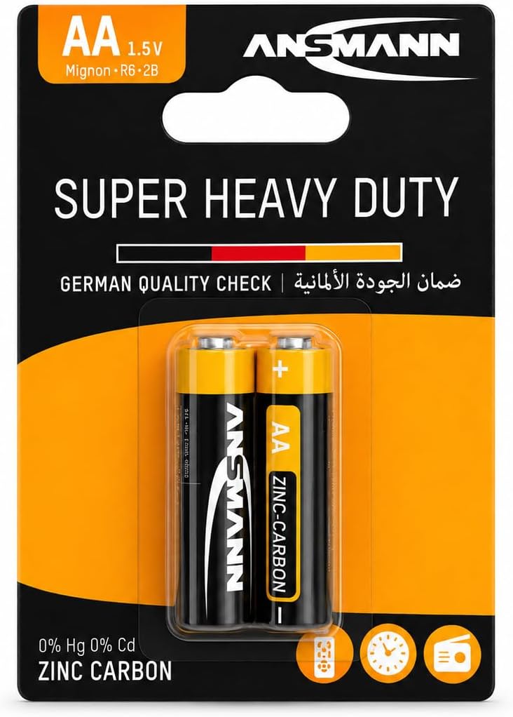 ANSMANN بطاريات أنسمان سوبر هيفي ديوتي AA زنك كربون - عبوة 2 - Image 1