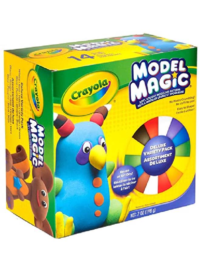 Crayola Model Magic Deluxe Craft Pack Clay Alternative Gift For Kids 14 Single Pack 7 Oz - Image 2