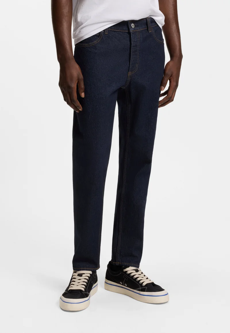 Tapered-fit jeans in dark-blue stretch denim