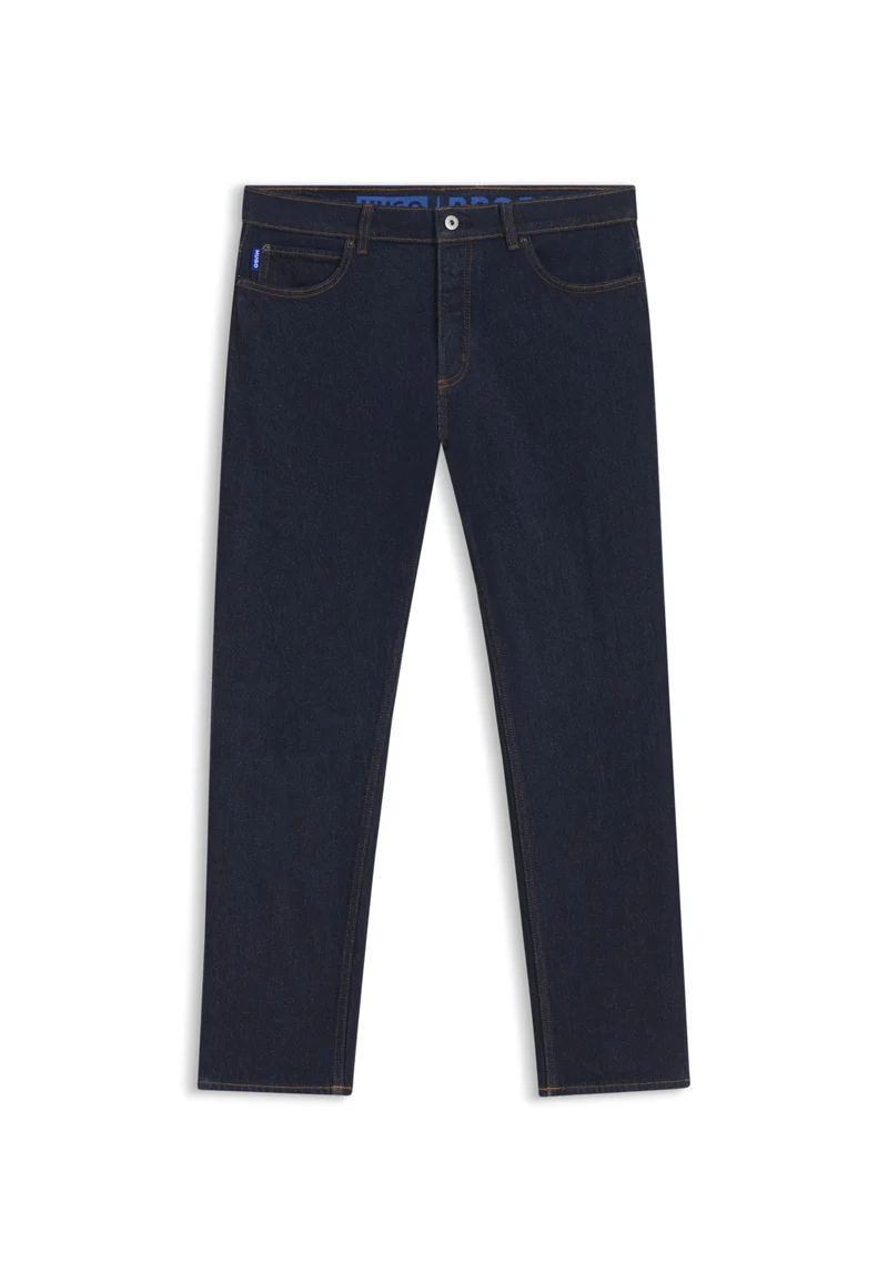 HUGO Dark Blue Tapered-fit jeans in dark-blue stretch denim for Men | Best Price UAE