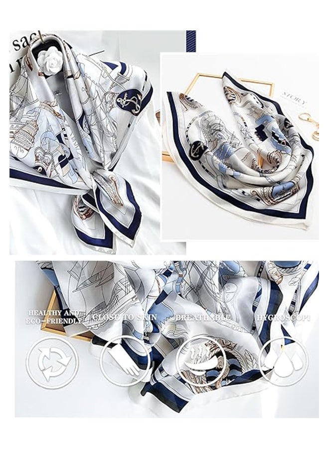 Women Head Scarf Silky Square Scarf Lightweight Neck Scarf Hair Bandana Fashion Accessories - Image 5