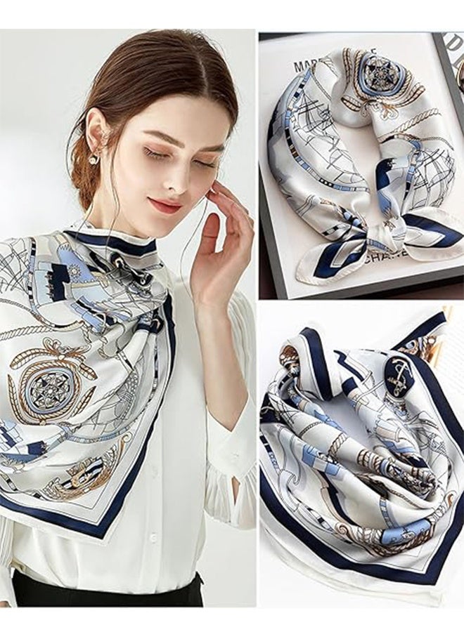 Women Head Scarf Silky Square Scarf Lightweight Neck Scarf Hair Bandana Fashion Accessories - Image 2
