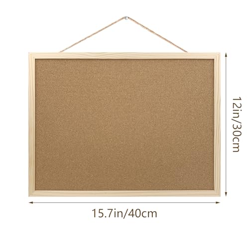 GDMINLO Cork Board Bulletin Board, 15.7"X 11.81" pin Boards for Walls, Oak Wood Finish Frame, Wall Mounted Cork Board for Office Home and School(Pins, Eye Bolts, gaskets, Screws) - Image 2