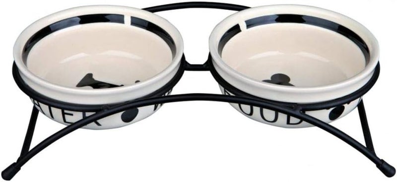 Trixie Ceramic Dog Bowl Set with Stand - 1.6L - Image 3