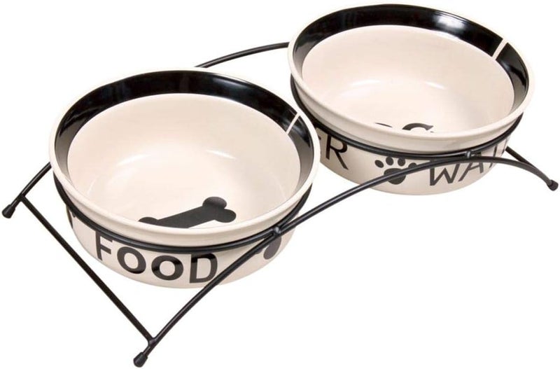 Trixie Ceramic Dog Bowl Set with Stand - 1.6L - Image 1