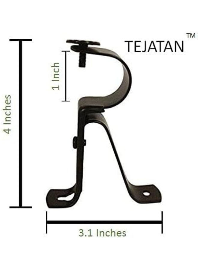 TEJATAN Curtain Rod Brackets - Black (Set of 2) -Adjustable (Also known as - Curtain rod Holder / Bracket for Drapery rod / Window Drapery rod bracket set for Draperies / adjustable curtain rod brackets) - Image 3