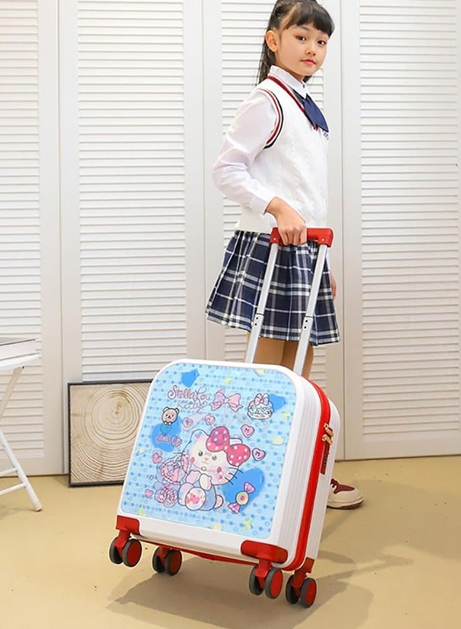 JCB CHIC 20 بوصة أمتعة أطفال متدرجة ثلاثية الأبعاد بنقوش كرتونية ثلاثية الأبعاد حقيبة سفر الأطفال حقيبة سفر الأولاد والبنات حقيبة أمتعة دوارة مع قفل حقيبة سفر صغيرة بعجلات للطلاب المراهقين حقيبة صغيرة بعجلات للركوب في المدرسة - Image 3