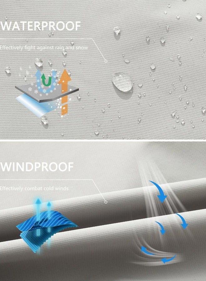 MAOYSSEN Men's Mountain Ski Jacket Winter Snow Coats Waterproof Warm Fleece Lining Jacket Parka with Hooded, Light Gray06, M - Image 4